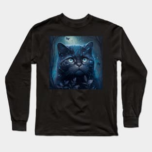 Black British Shorthair Wonderland Long Sleeve T-Shirt